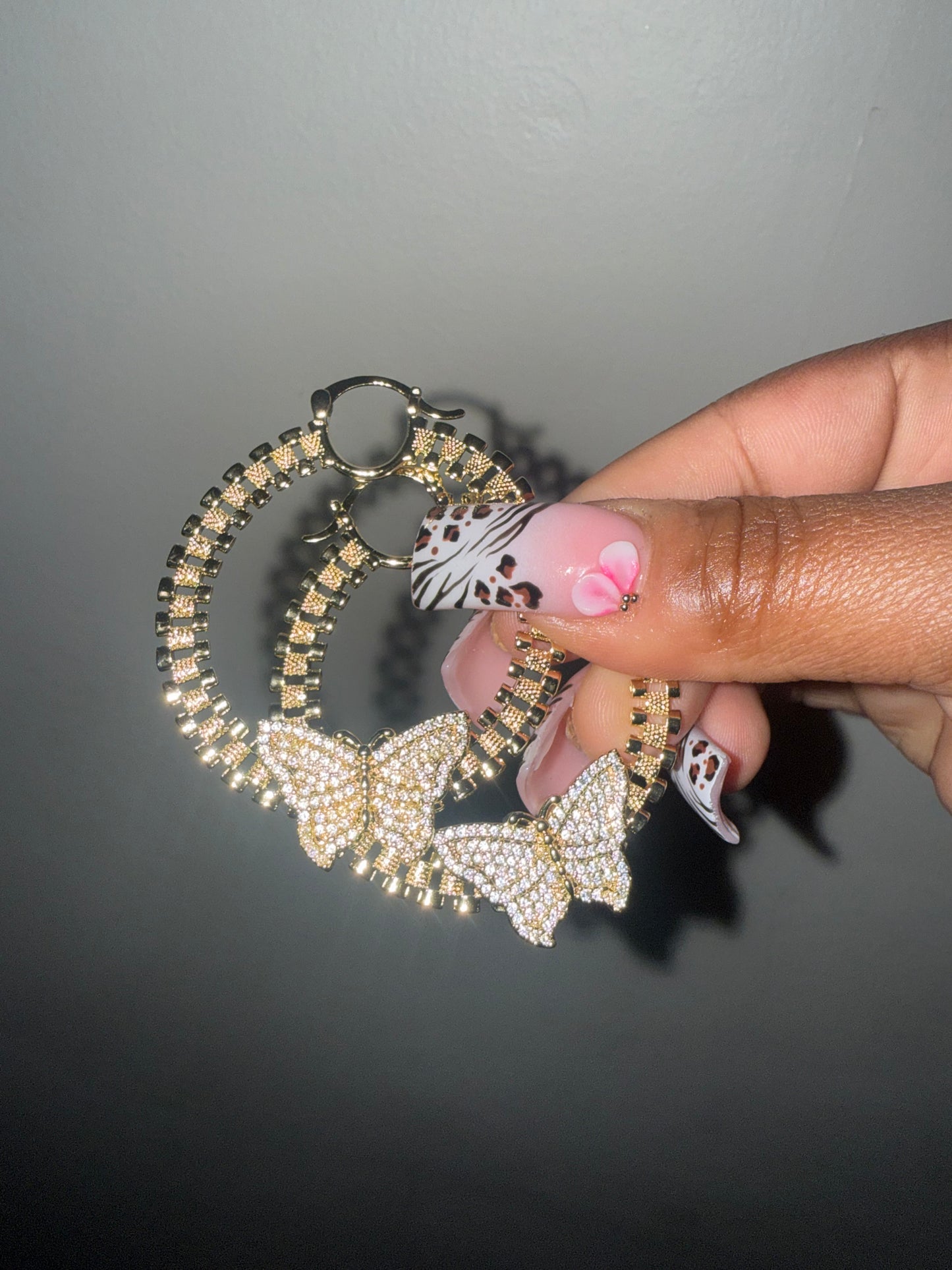 Bling Butterfly Hoops