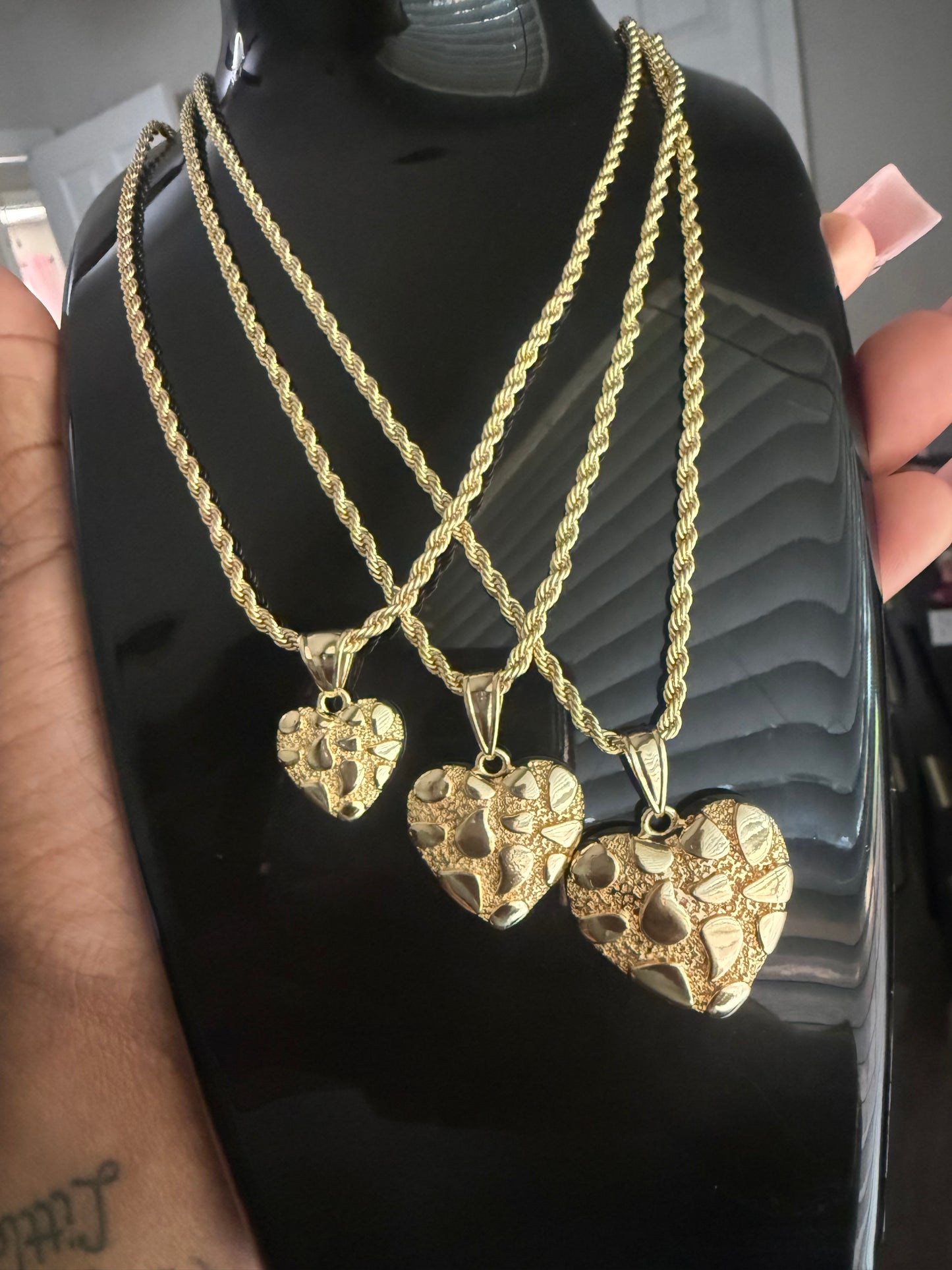 18’ Heart Nugget Necklace