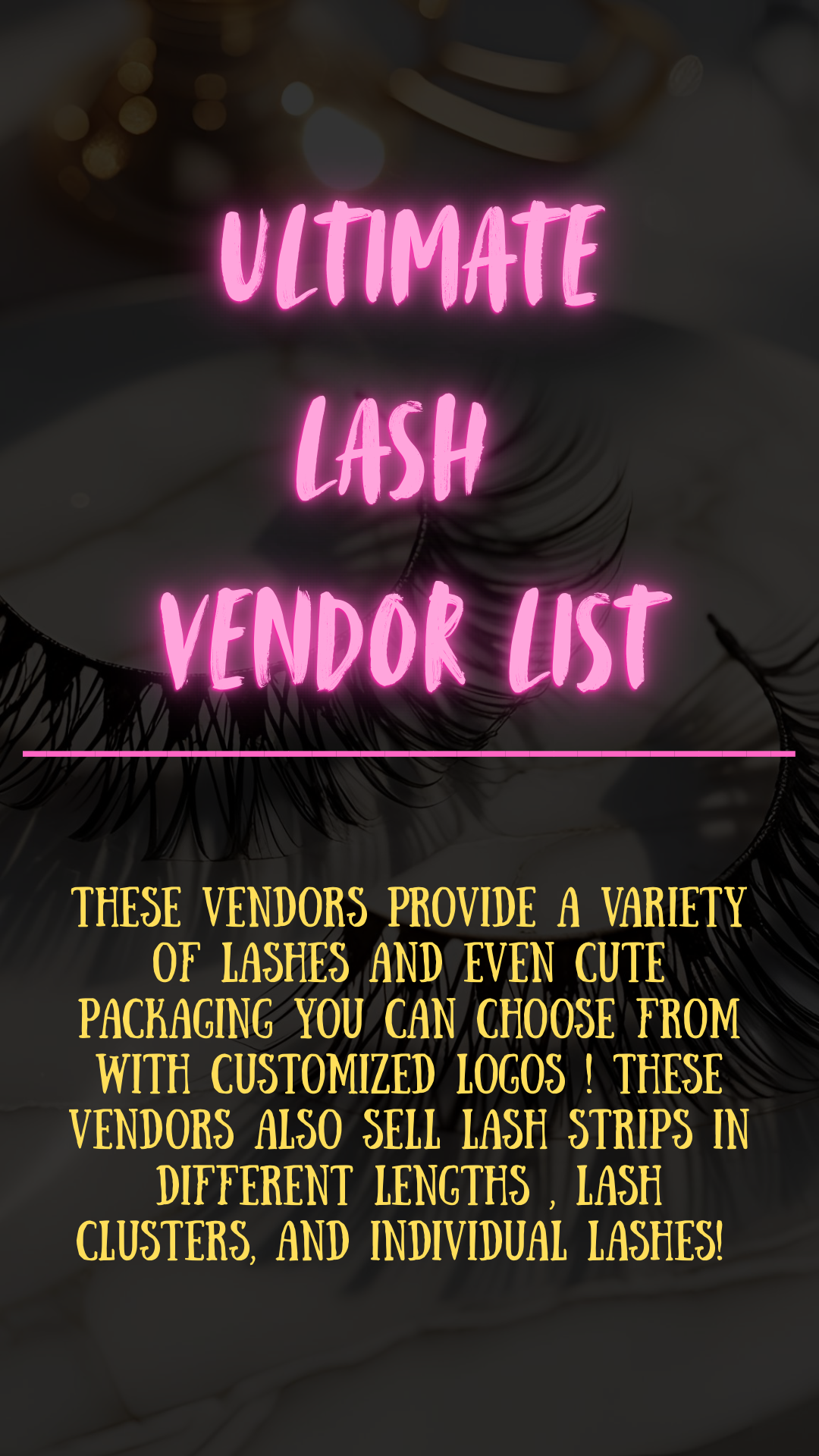 Lash Vendor List