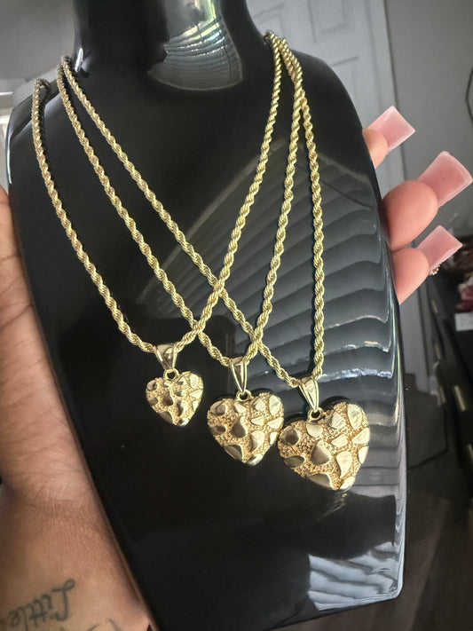 18’ Heart Nugget Necklace