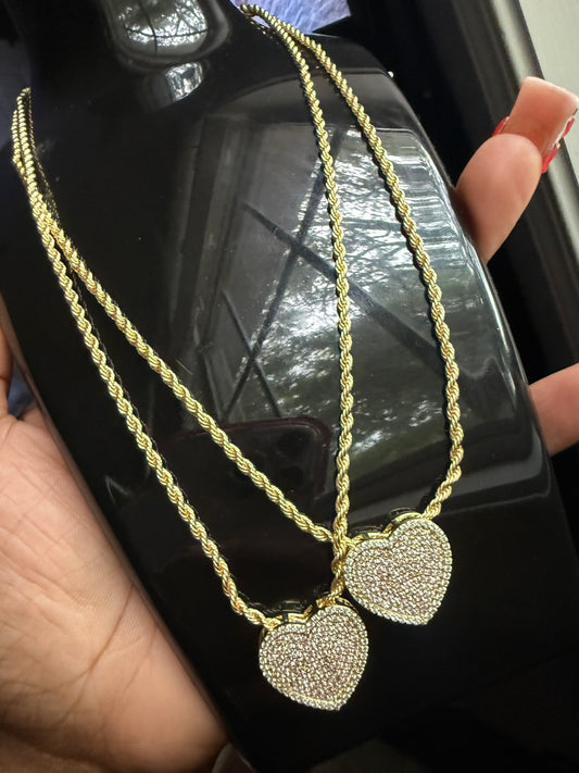 18’ Bling Heart Necklace